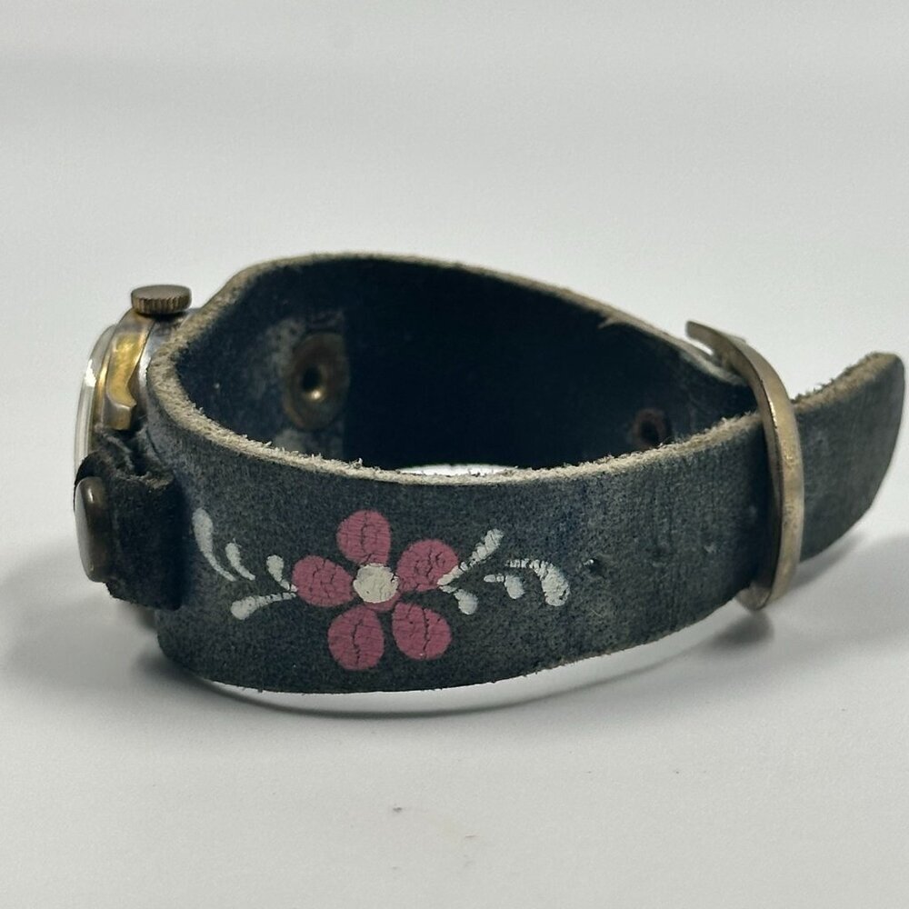 Vintage Bradley Minnie Mouse Watch Women Denim Band Manual Wind 8 Inch - Picture 8 of 15